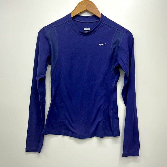NIKE PERFORMANCE LONG SLEEVE TEE SHIRT Base Layer-Layer Purple Small - Picture 1 of 6